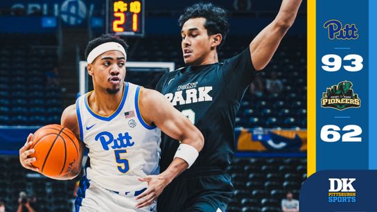 Pitt shakes off nerves and 'jitters' in rout of Point Park taken at Petersen Events Center (Pitt)